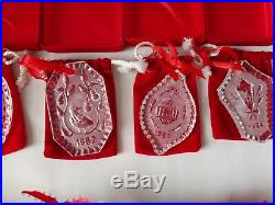 Waterford Crystal 13 pc set 12 Days of Christmas Ornaments inc 1982 Partridge