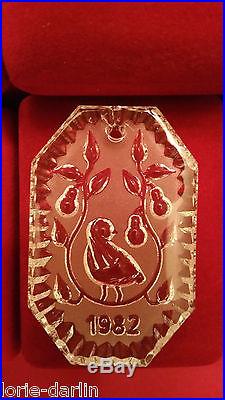 Waterford Crystal 1982 12 Days of Christmas Partridge in a Pear Tree Ornament
