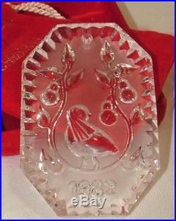 Waterford Crystal 1982 Christmas Ornament Partridge in a Pear Tree