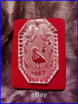 Waterford Crystal 1982 PARTRIDGE in A PEAR TREE 12 Days Christmas Tree Ornament