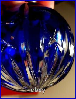 Waterford Crystal 1992 Cobalt Blue Ball Ornament Original Box