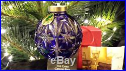 Waterford Crystal 2000 Cobalt Blue Annual Cased Ball Christmas Ornament Boxed