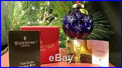 Waterford Crystal 2000 Cobalt Blue Annual Cased Ball Christmas Ornament Boxed