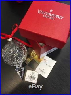 Waterford Crystal 2001 10th Annual Ball Spire Christmas Tree Ornament Euc