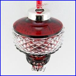 Waterford Crystal 2002 Ball Ornament Ruby Red Cased Spire is very special MIB