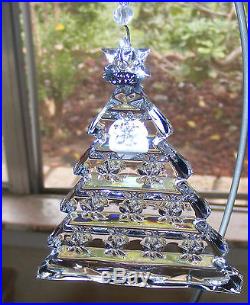 Waterford Crystal 2004 Christmas Tree With Cut Stars Crystal Ornament MIB BOX