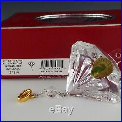 Waterford Crystal 2011 5 Gold Ring Ornament 12 Days of Xmas Five Golden 5th Ed