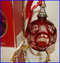 Waterford Crystal 2011 Ruby Red Cased Ball Christmas Ornament Mint in Box