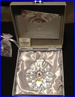 Waterford Crystal 2011 SNOWFLAKE Wish for JOY 1st Ed Ruby Lismore Xmas Ornament