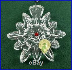 Waterford Crystal 2011 Snowflake Wishes Ltd Ed Christmas Ornament Red Cryst Joy