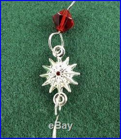 Waterford Crystal 2011 Snowflake Wishes Ltd Ed Christmas Ornament Red Cryst Joy
