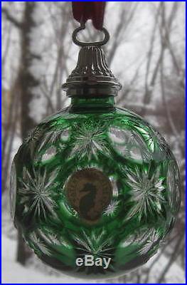 Waterford Crystal 2012 Annual Green Cased Ball Christmas Ornament New in Box