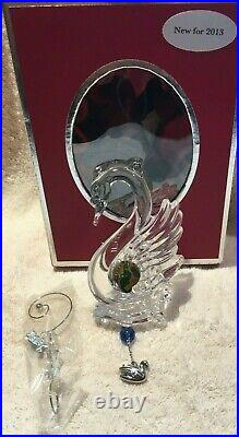 Waterford Crystal 2013 12 Days of Christmas 7 Swans Ornament with enhancer