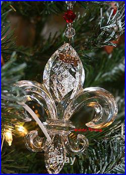 Waterford Crystal 2013 Fleur De Lis Lys Christmas Ornament Saints NIB $60 Retail