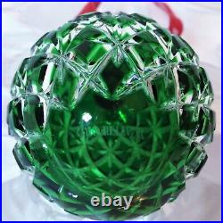 Waterford Crystal 2014 Annual Ornament Christmas Cased Ball Emerald Green