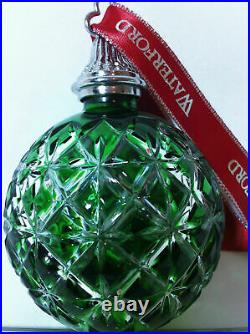 Waterford Crystal 2014 Annual Ornament Christmas Cased Ball Emerald Green