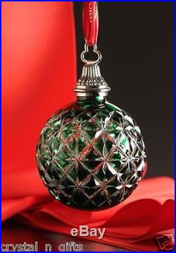 Waterford Crystal 2014 Emerald Cased Ball Annual Christmas Ornament