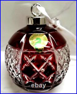 Waterford Crystal 2018 Ruby Ball Cased Christmas Ornament # 40032597 Boxed