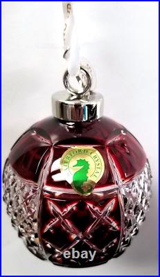 Waterford Crystal 2018 Ruby Ball Cased Christmas Ornament # 40032597 Boxed