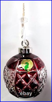 Waterford Crystal 2018 Ruby Ball Cased Christmas Ornament # 40032597 Boxed