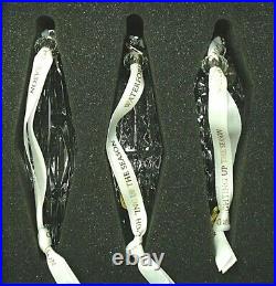 Waterford Crystal 2018 Set Of 3 Icicle Christmas Ornaments Nib
