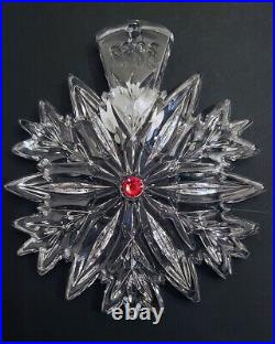 Waterford Crystal 2020 Love Cranberry Snowflake Wishes Ornament