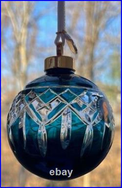 Waterford Crystal 2023 Lismore Fjord Blue Bauble Ornament (#1067217) NIB