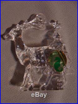 Waterford Crystal 4 SIGNED Christmas Ornaments Sleeping Mouse Deer Train COA MIB
