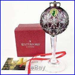 Waterford Crystal AMETHYST Purple Cased to Clear Xmas Tree Ball Ornament Sweet