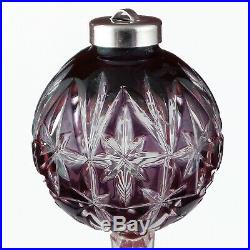 Waterford Crystal AMETHYST Purple Cased to Clear Xmas Tree Ball Ornament Sweet