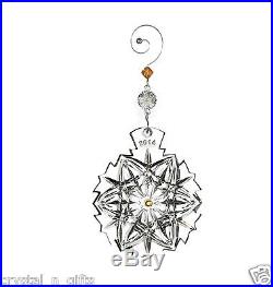 Waterford Crystal Annual 2014 Snowflake Wishes for Peace Ornament BNIB