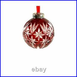 Waterford Crystal Ball Runy Red Christmas Ornaments signed on 2002