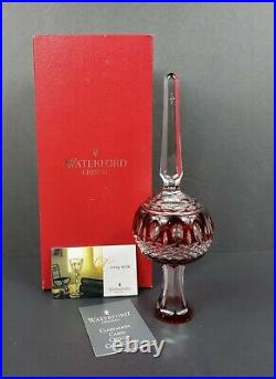 Waterford Crystal CLARENDON Ruby RED Cased Tree Topper Christmas Ornament MIB