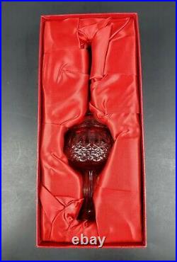 Waterford Crystal CLARENDON Ruby RED Cased Tree Topper Christmas Ornament MIB