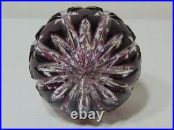 Waterford Crystal Cased Amethyst Purple Ball Ornament Christmas In Box