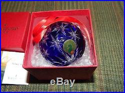 Waterford Crystal Christmas Ornament Beautiful Dark Blue in Original Box