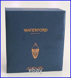 Waterford Crystal Christmas Ornament Faith Gold Bauble Amber