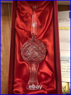 Waterford Crystal Christmas tree topper top with box 10.5 inches