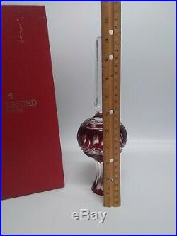Waterford Crystal Clarendon Ruby Red Cased Christmas Tree Topper Star Ornament