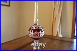 Waterford Crystal Clarendon Ruby Red Christmas Tree Topper Ornament WITH BOX