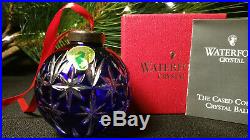 Waterford Crystal Cobalt Annual Cased Ball Ornament Christmas 2000 MINT in BOX