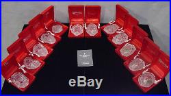 Waterford Crystal Complete 12 Days Of Christmas Annual Ornaments Mint In Boxes