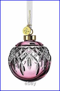 Waterford Crystal Cranberry Lismore Bauble Ball Ornament #1062095 NIB