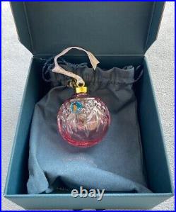 Waterford Crystal Cranberry Lismore Bauble Ball Ornament #1062095 NIB