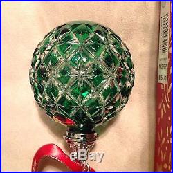 Waterford Crystal Emerald Green Cased Ball Ornaments Christmas 2014 BRAND NEW
