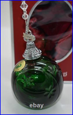 Waterford Crystal Green Cased Ball Ornament Shamrock NOS 2006 First Edition