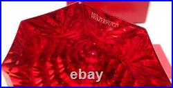 Waterford Crystal Large Red Christmas Tree Figurine 6 1/2 In Original Box
