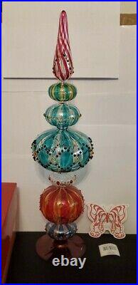 Waterford Crystal Marquis Venetian Carnival Glass Tree Topper Christmas Star 16