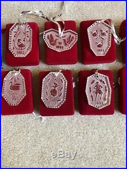 Waterford Crystal Ornaments 12 Days Of Christmas 1978 2001 Lot Of 13
