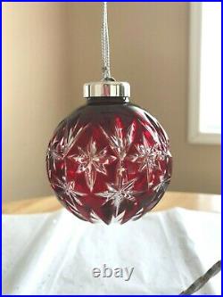Waterford Crystal RUBY RED Ball Ornament BEAUTIFUL! MINT